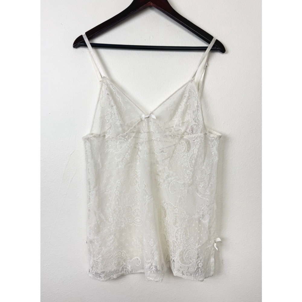 Victorias Secret Sheer White XL Babydoll Coquette Bridal Cami Lingerie Fairy